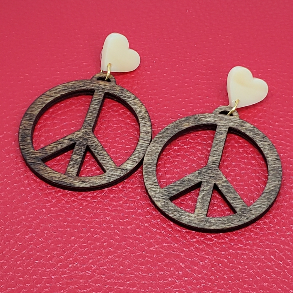 peace love earrings